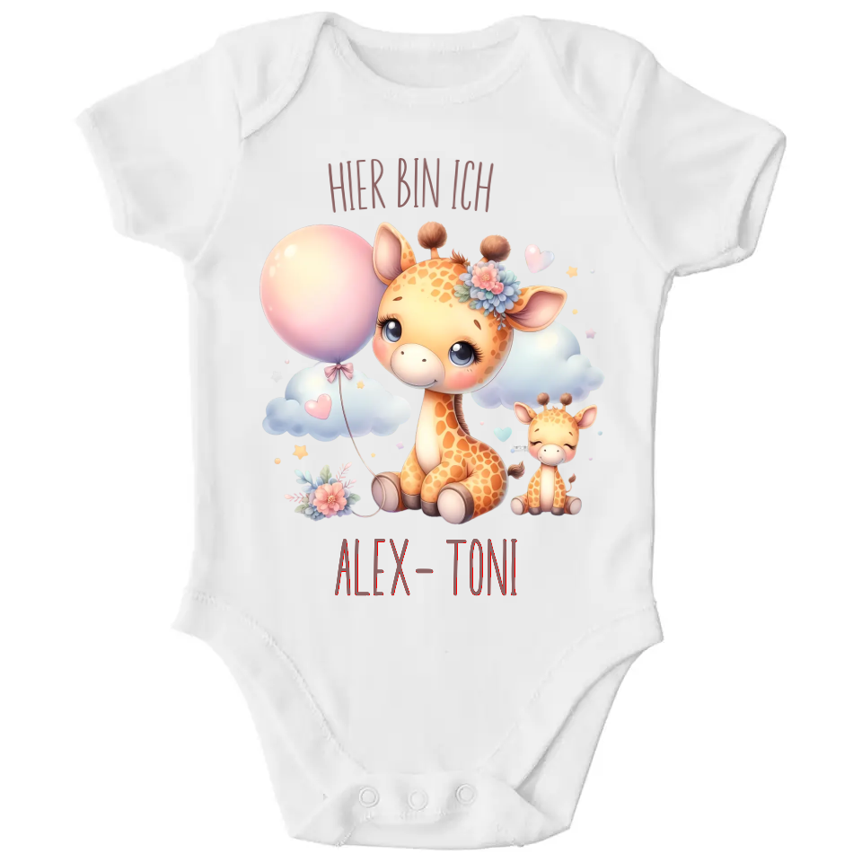 Baby Bio Body - Giraffe mit Ballon