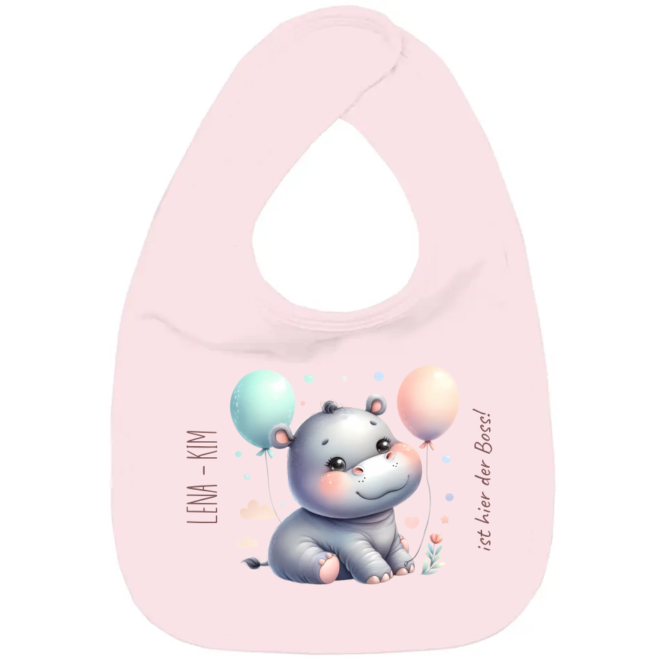 Baby Bio Lätzchen - Hippo mit Ballon