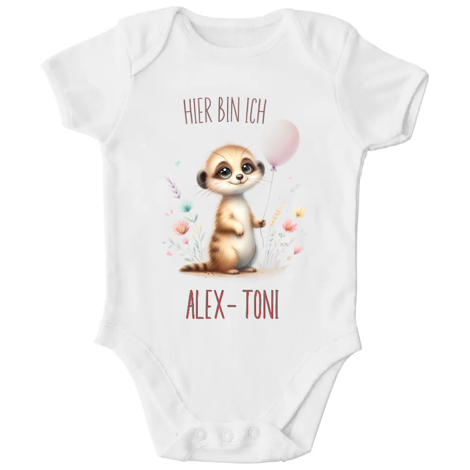 Baby Bio Body - Erdmännchen mit Blumen