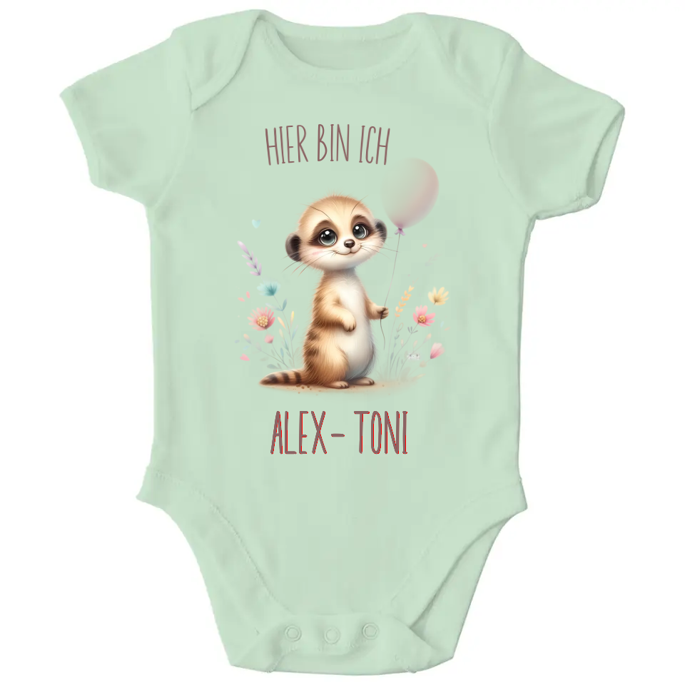 Baby Bio Body - Erdmännchen mit Blumen