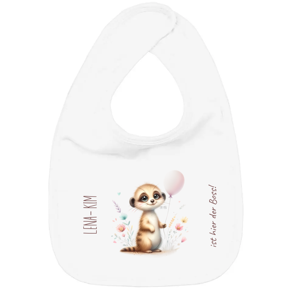 Baby Bio Lätzchen - Erdmännchen mit Blumen