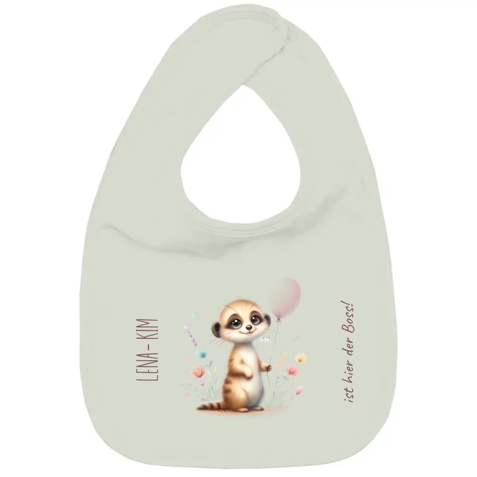 Baby Bio Lätzchen - Erdmännchen mit Blumen