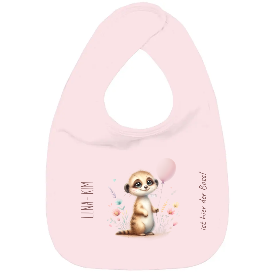 Baby Bio Lätzchen - Erdmännchen mit Blumen