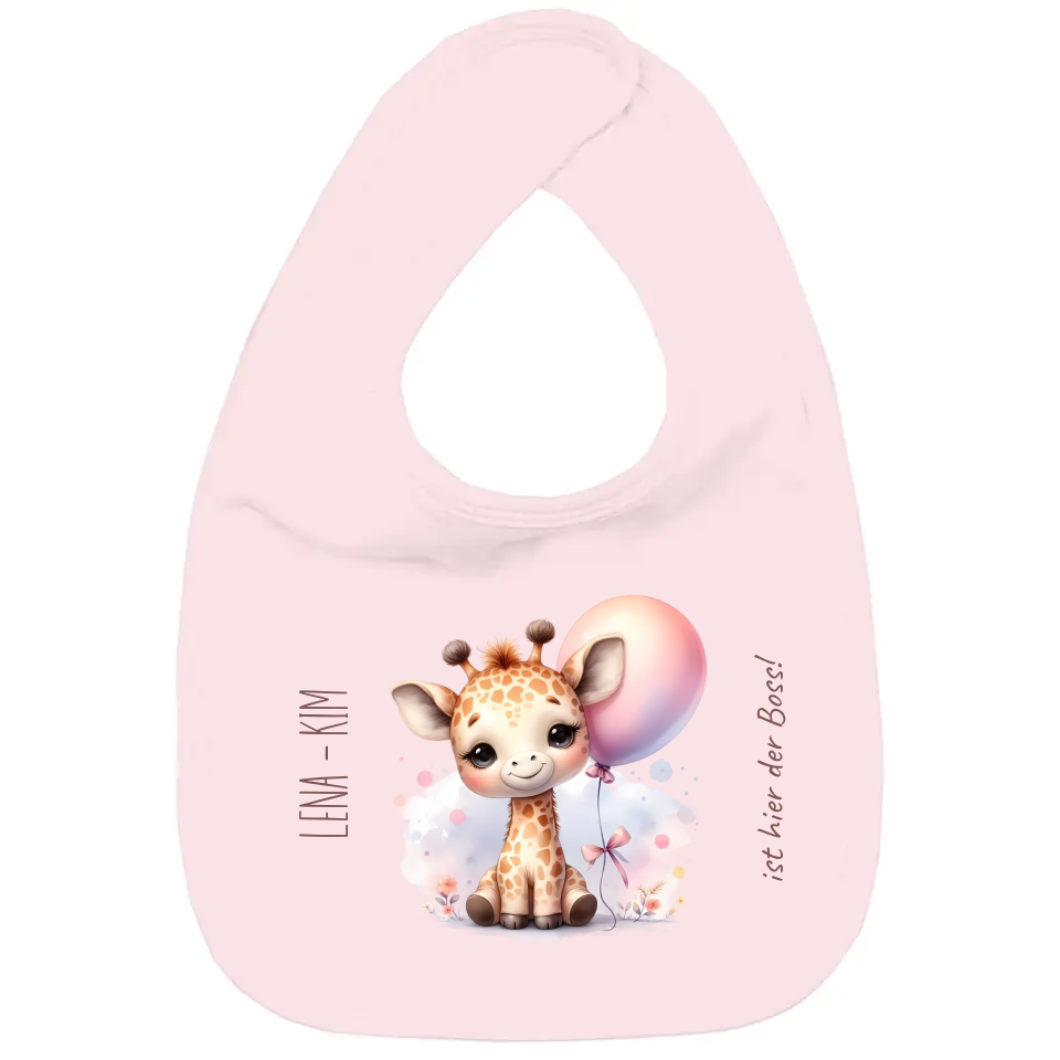 Baby Bio Lätzchen - Giraffenbaby mit Ballon