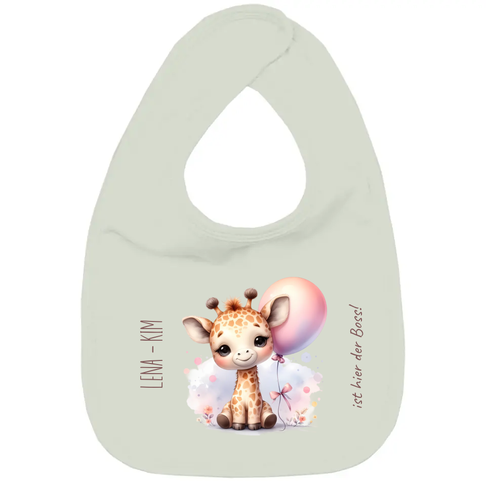 Baby Bio Lätzchen - Giraffenbaby mit Ballon