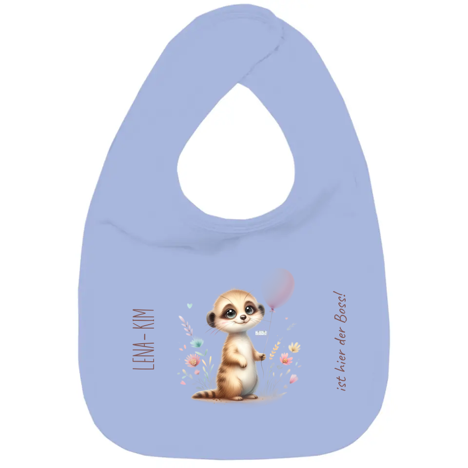 Baby Bio Lätzchen - Erdmännchen mit Blumen
