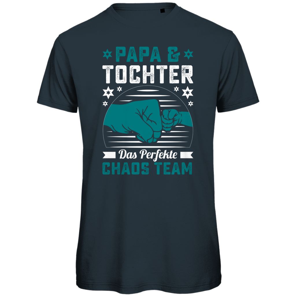 Herren Premium Bio T-Shirt Papa- Tochter Chaos Team