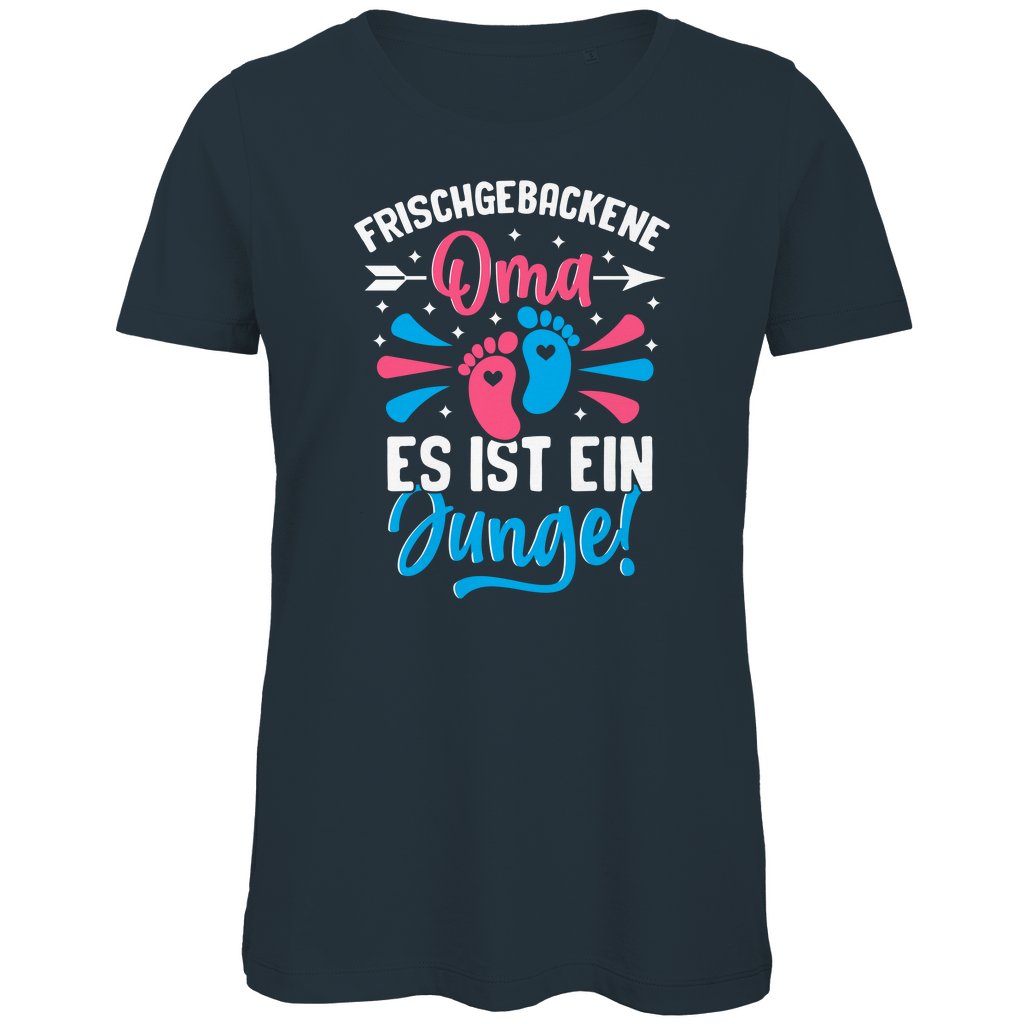 Damen Premium Bio T-Shirt Frischgebackene Oma- Junge (weiß)