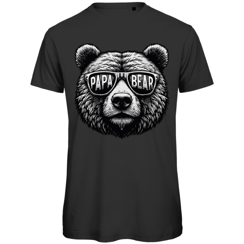 Herren Premium Bio T-Shirt Papa Bär - Brille