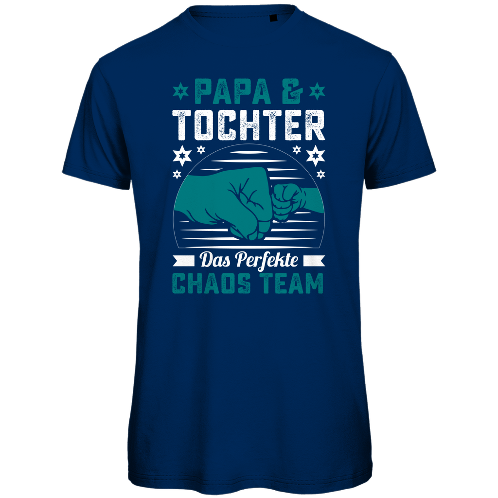 Herren Premium Bio T-Shirt Papa- Tochter Chaos Team
