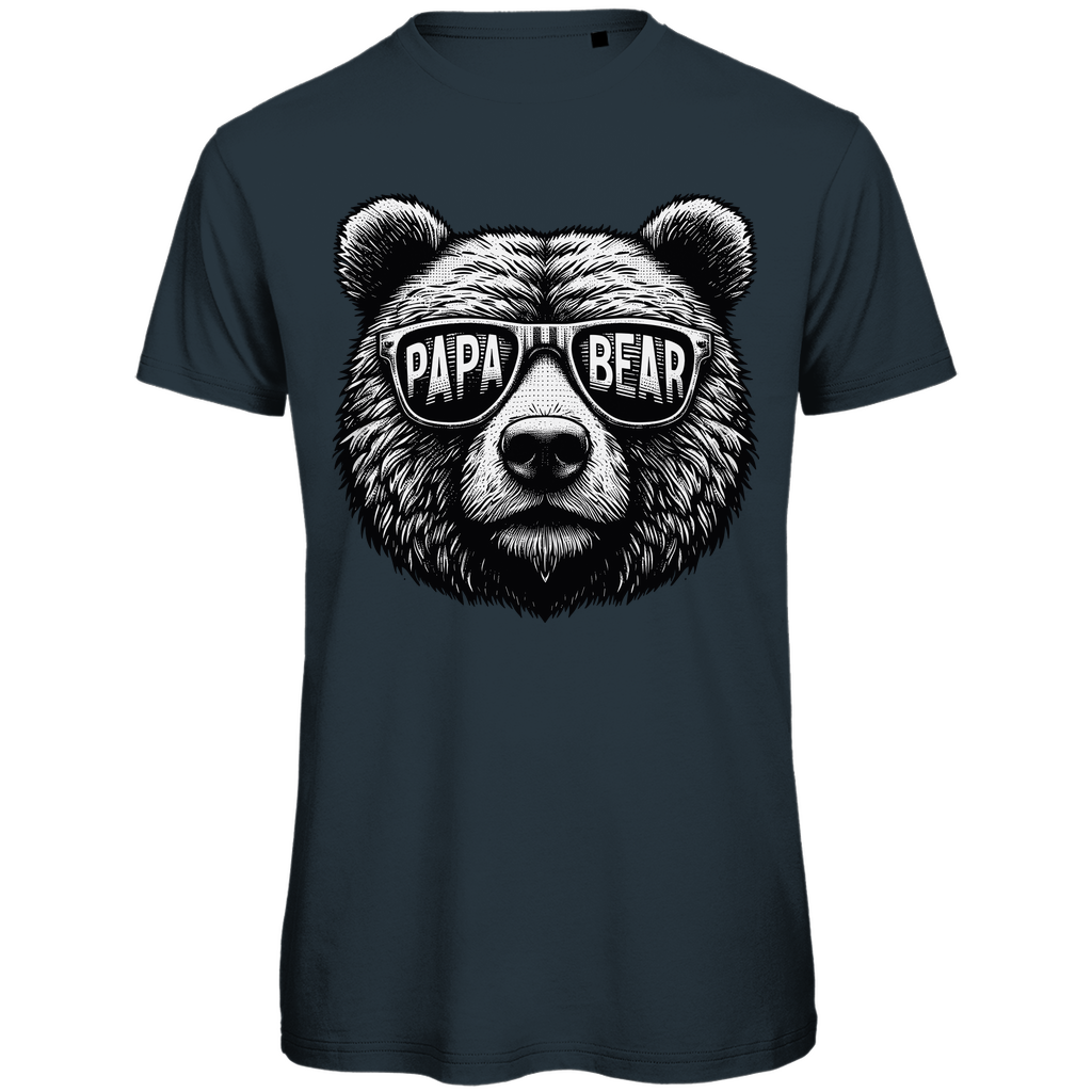 Herren Premium Bio T-Shirt Papa Bär - Brille