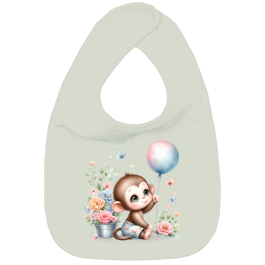 Baby Bio Lätzchen - Äffchen mit Blumen