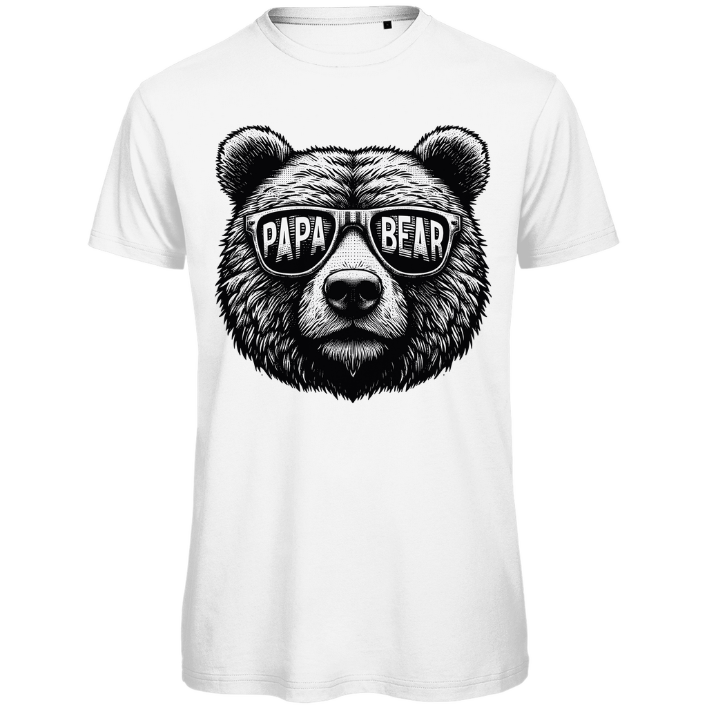 Herren Premium Bio T-Shirt Papa Bär - Brille