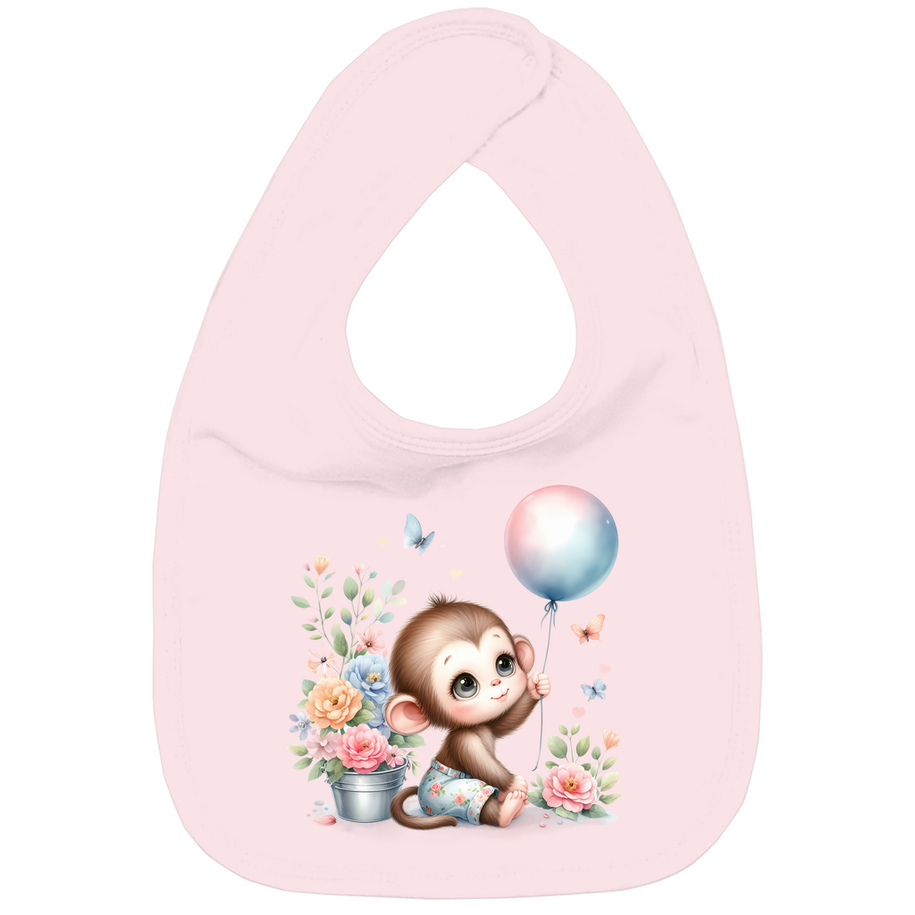 Baby Bio Lätzchen - Äffchen mit Blumen