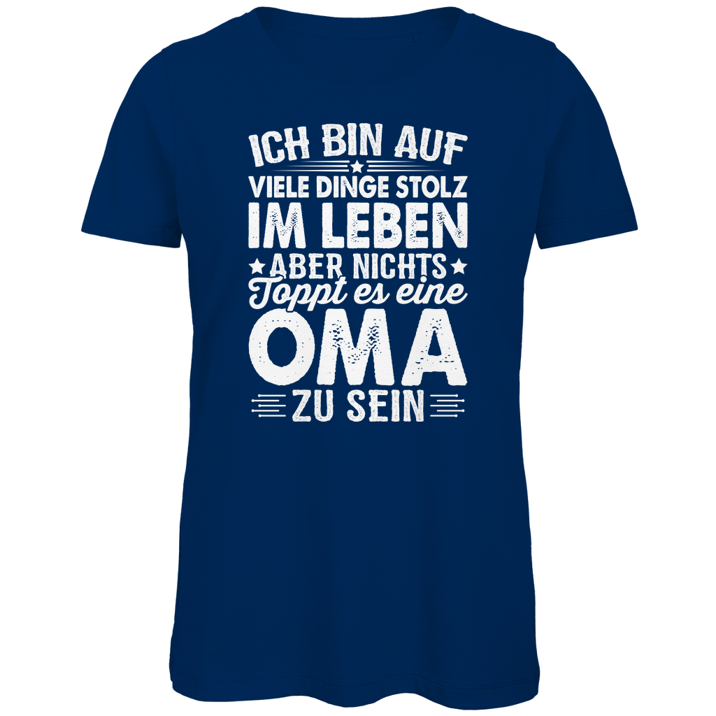 Damen Premium Bio T-Shirt Stolz eine Oma zu sein