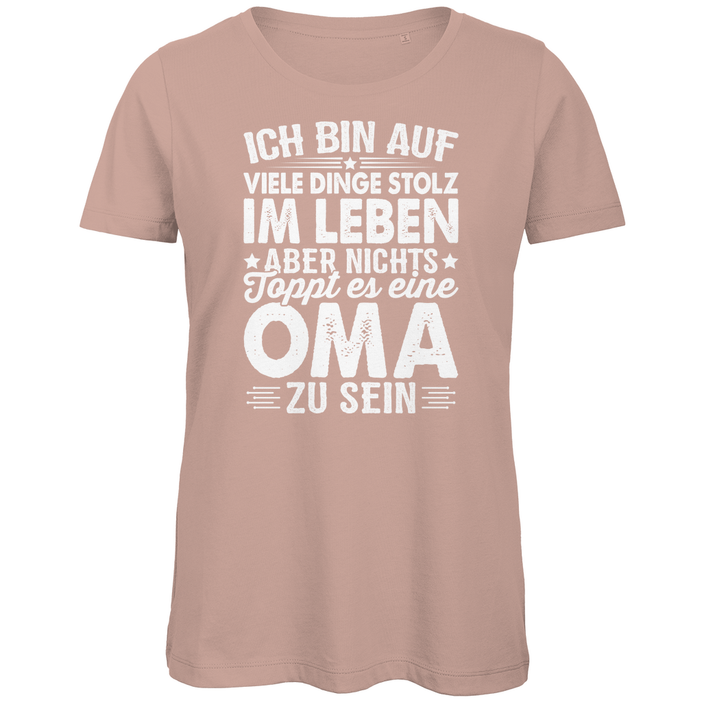 Damen Premium Bio T-Shirt Stolz eine Oma zu sein