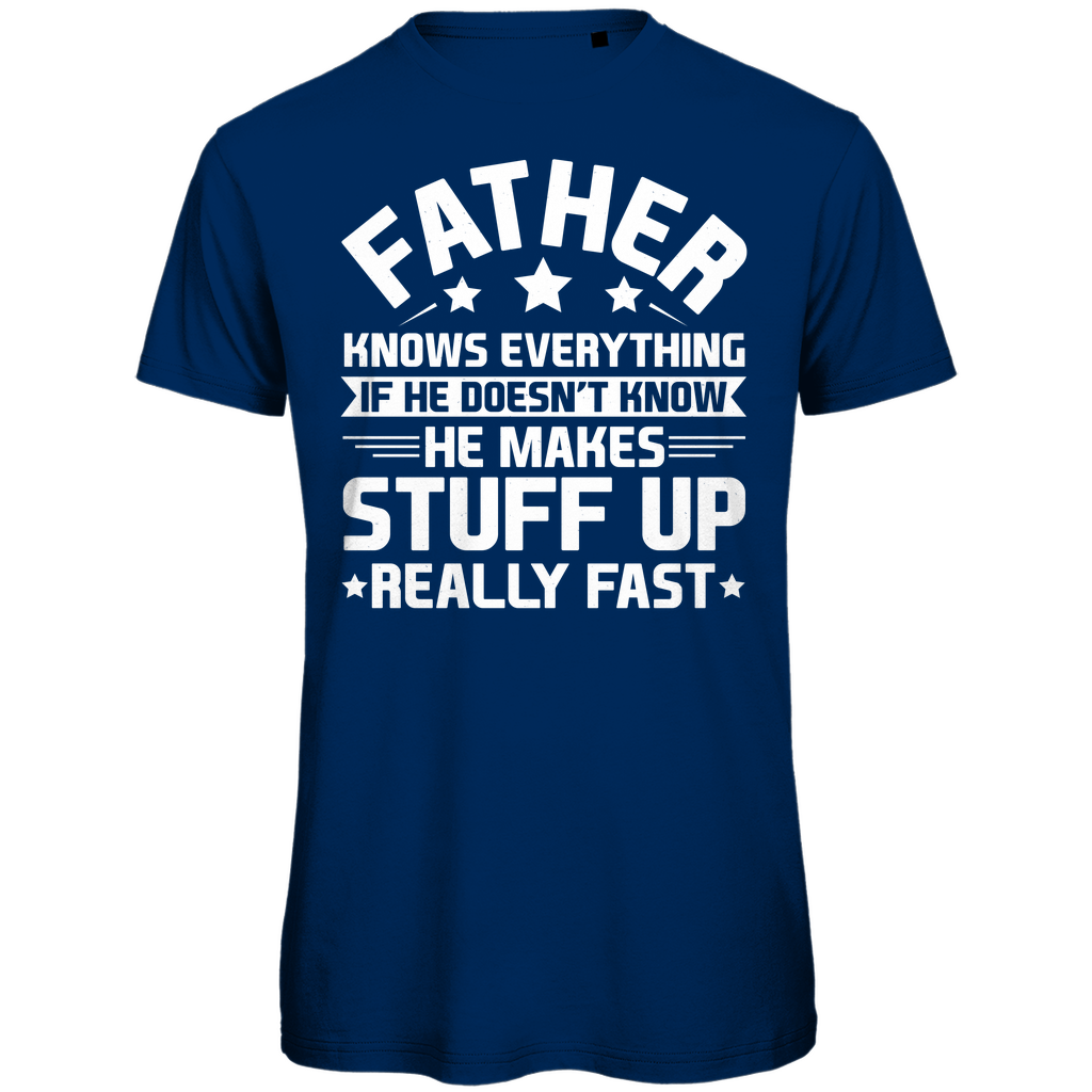 Herren Premium Bio T-Shirt Papa weiß alles - bunt