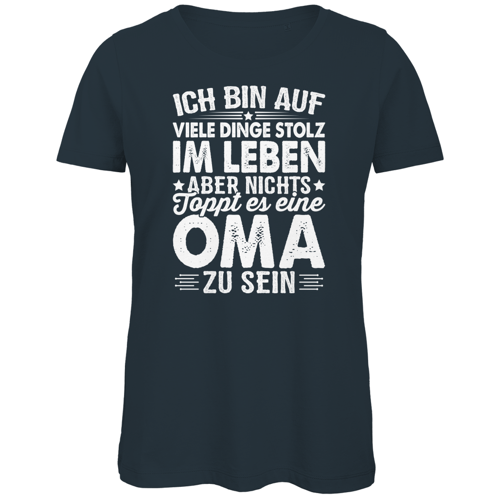 Damen Premium Bio T-Shirt Stolz eine Oma zu sein