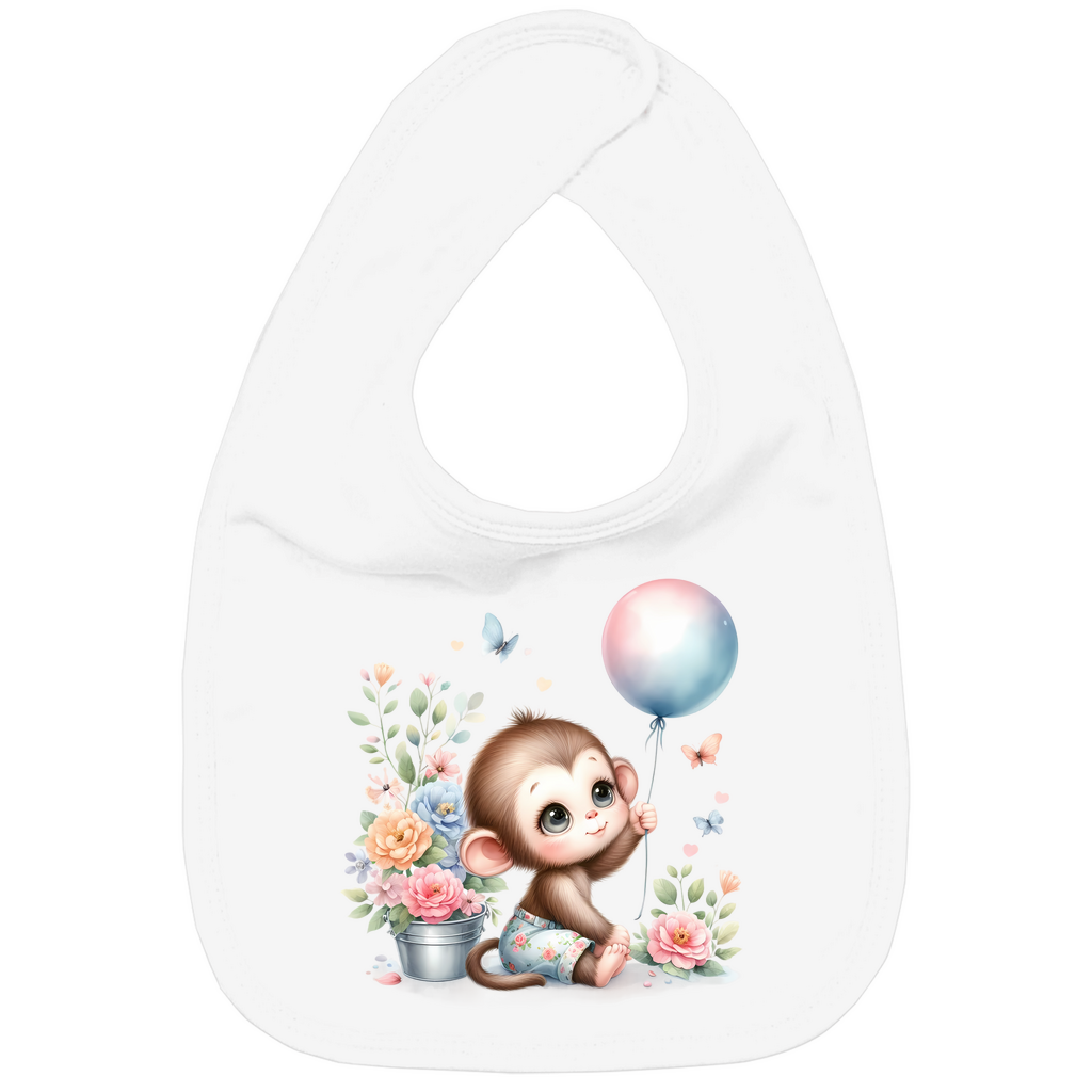 Baby Bio Lätzchen - Äffchen mit Blumen