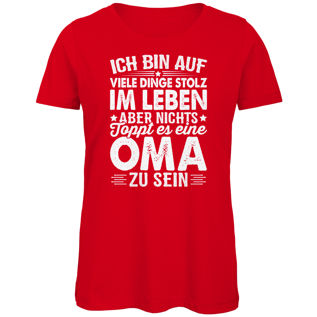 Damen Premium Bio T-Shirt Stolz eine Oma zu sein