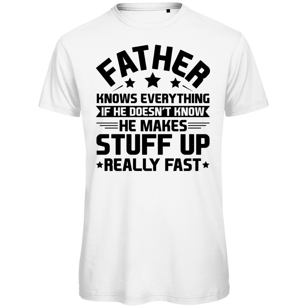 Herren Premium Bio T-Shirt Papa weiß alles - bunt