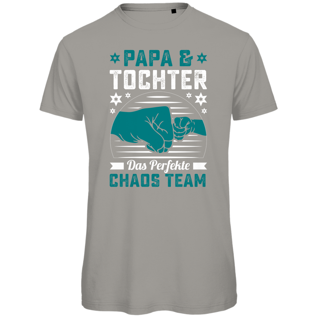 Herren Premium Bio T-Shirt Papa- Tochter Chaos Team