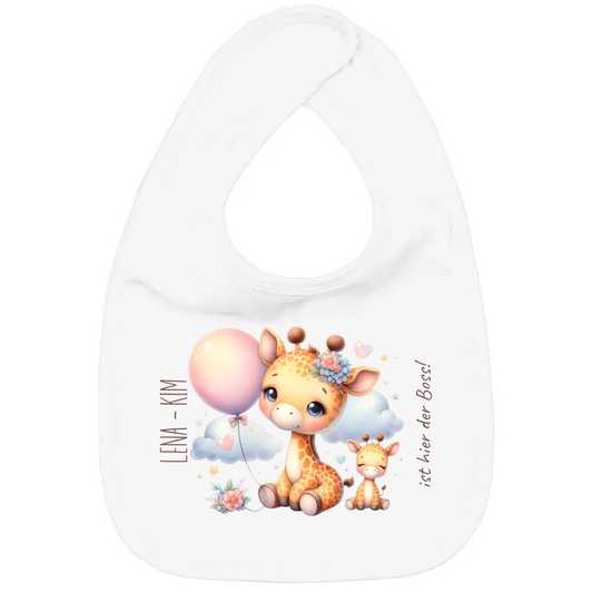 Baby Bio Lätzchen - Giraffe mit Ballon