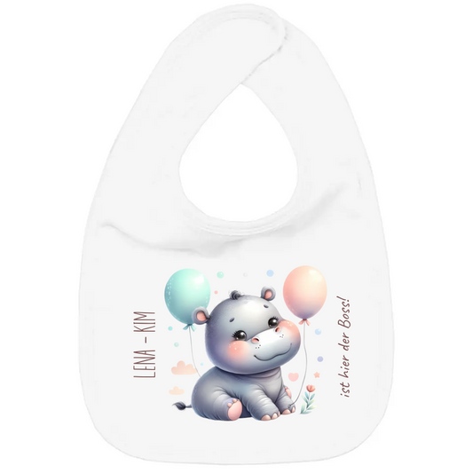 Baby Bio Lätzchen - Hippo mit Ballon