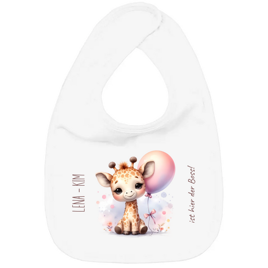 Baby Bio Lätzchen - Giraffenbaby mit Ballon