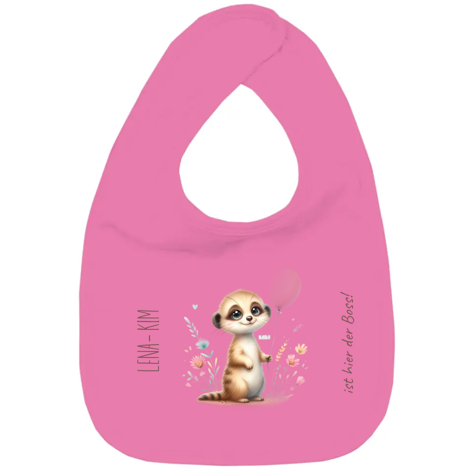 Baby Bio Lätzchen - Erdmännchen mit Blumen