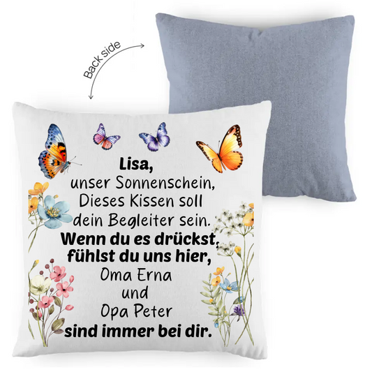 Kuschelkissen gegen das Vermissen- Kopfkissen Hülle zweifarbig
