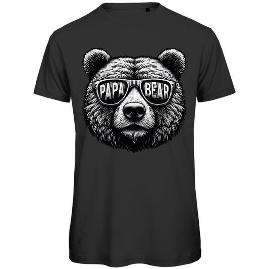 Herren Premium Bio T-Shirt Papa Bär - Brille