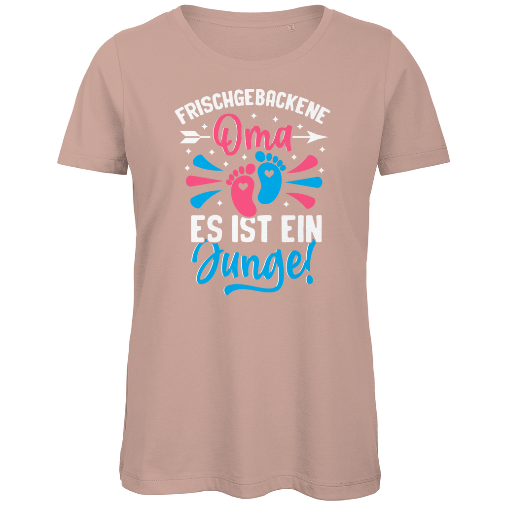 Damen Premium Bio T-Shirt Frischgebackene Oma- Junge (weiß)