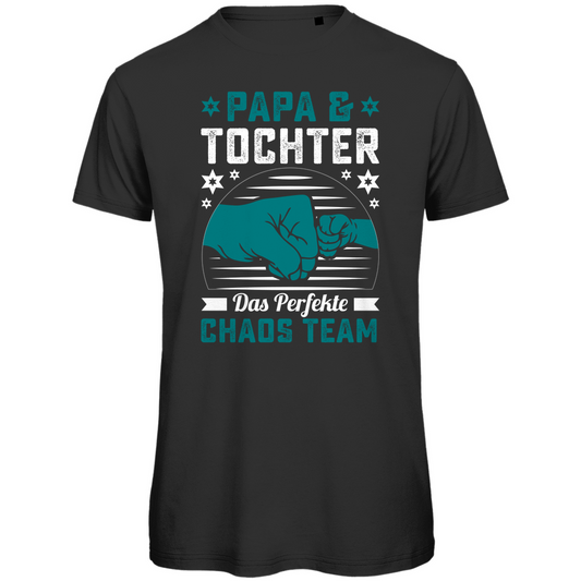 Herren Premium Bio T-Shirt Papa- Tochter Chaos Team